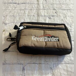 VINTAGE GREAT DIVIDER TAN BLACK POLYESTER CANVAS GOLF BAG STYLE BLACK SOFT LININ